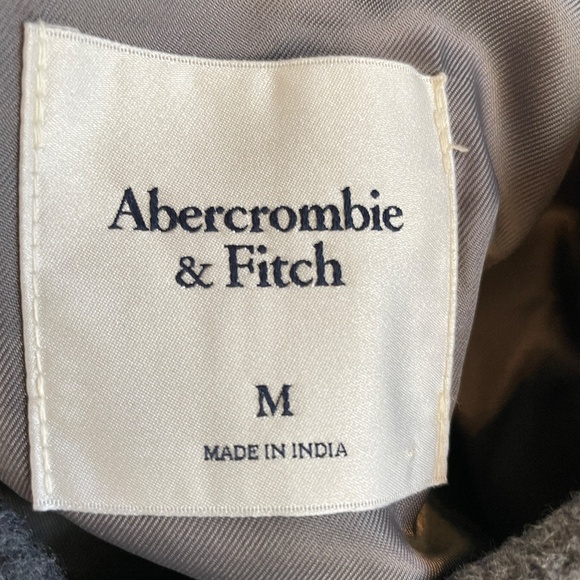 Abercrombie Fitch Gray Wool Blend Bomber Jacket Womens M Minimalist Streetwear - Picture 5 of 9